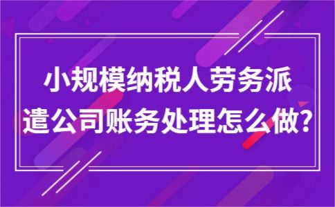 小規(guī)模納稅人勞務(wù)派遣與職業(yè)中介活動的賬務(wù)處理指南